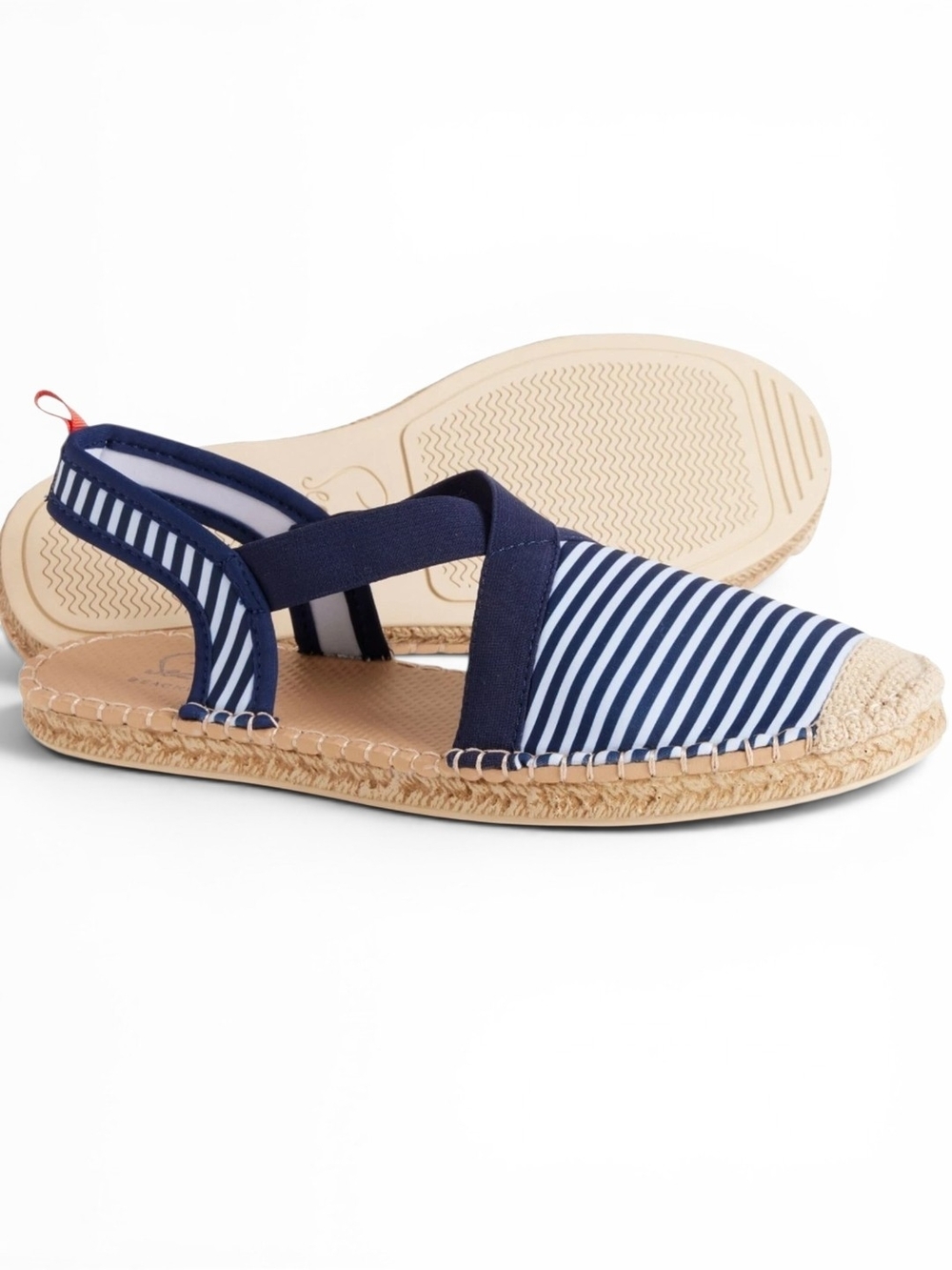 Sea Star Beachwear Seafarer Slingback Espadrille Sandals Navy/White Microstripe